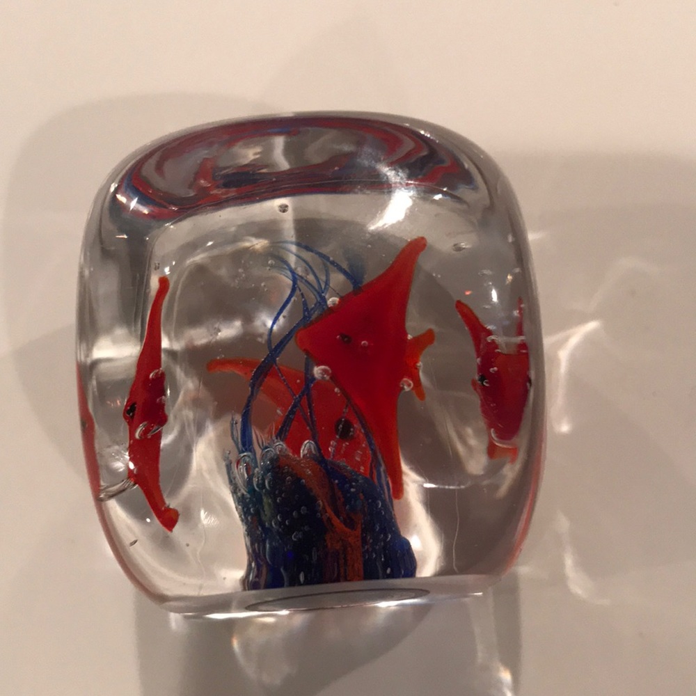 Crystal angel fish paperweight